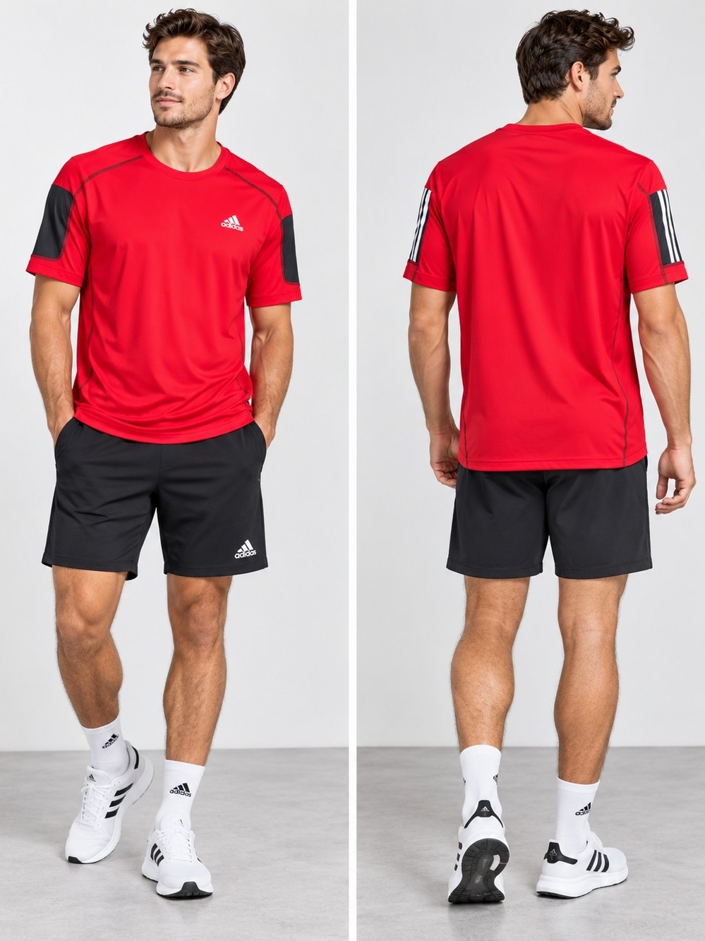 Men's Red Adidas Climalite short-sleeve athletic Shirt Size XXL Athleisure